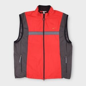 Vintage Nike Hiking‎ Windbreaker Vest Men’s Size Large 90s Red Full Zip Jacket